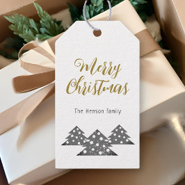 Weihnachtsbaum Moderner Minimalistischer Familienu Geschenkanhänger