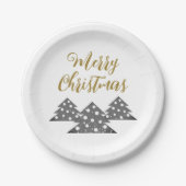 Weihnachtsbaum Moderner Minimalistischer Familienu Pappteller (Vorderseite)