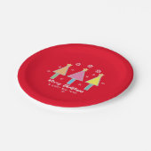 Weihnachtsbaum Moderner Pop Vintag Niedlich Cool Pappteller (Schrägansicht)