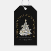 Weihnachtsbaum Moderner Schwarz Geschenkanhänger (Vorderseite)