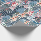 Weihnachtsbaum Moderner Winterurlaub Geschenkpapier (Ecke)