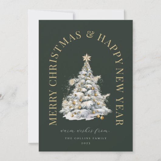 Weihnachtsbaum Modernes Grün Feiertagskarte (Vorderseite)