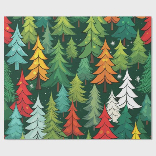 Weihnachtsbaum, modernes Musterpapier Geschenkpapier (Flach)