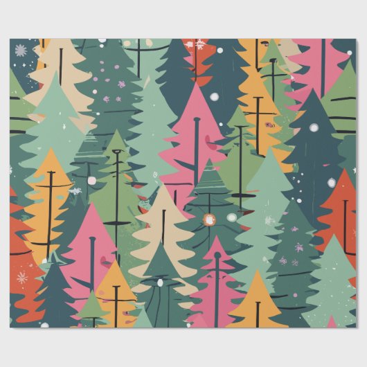 Weihnachtsbaum Modernes Musterpapier Geschenkpapier (Flach)