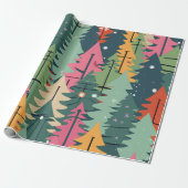 Weihnachtsbaum Modernes Musterpapier Geschenkpapier (Ungerollt)