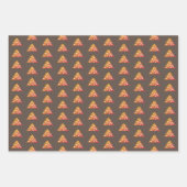 Weihnachtsbaum Modernes Orange Brown Muster Geschenkpapier Set (Vorderseite 3)