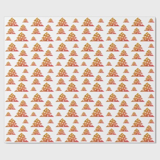 Weihnachtsbaum Modernes Orange Red Holiday Pattern Geschenkpapier (Flach)