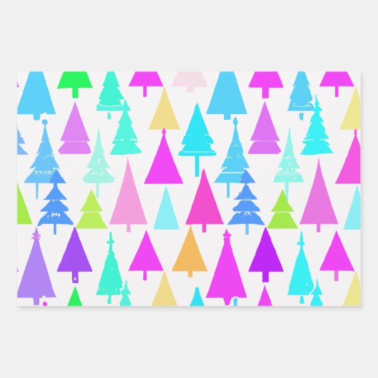 Weihnachtsbaum Modernes Verpackungspapier Geschenkpapier Set (Vorderseite 3)