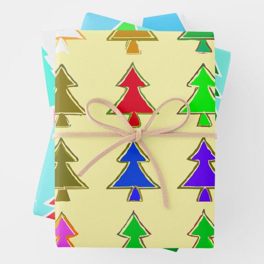 Weihnachtsbaum Modernes Verpackungspapier Geschenkpapier Set (Beispiel)