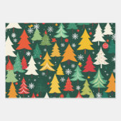 Weihnachtsbaum Modernes Wickelpapier Muster Geschenkpapier Set (Vorderseite 3)
