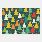 Weihnachtsbaum Modernes Wickelpapier Muster Geschenkpapier Set (Vorderseite)