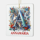 Weihnachtsbaum Monogram A mit Individuelle Name Keramikornament (Links)