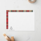 Weihnachtsbaum Monogram Holiday Family Mitteilungskarte (Vorderseite/Rückseite Beispiel)