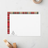 Weihnachtsbaum Monogram Holiday Family Mitteilungskarte (Vorderseite/Rückseite Beispiel)