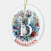 Weihnachtsbaum Monogram Letter B Individuelle Name Keramik Ornament (Links)