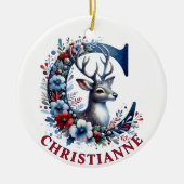 Weihnachtsbaum Monogram Letter C Individuelle Name Keramik Ornament (Vorne)