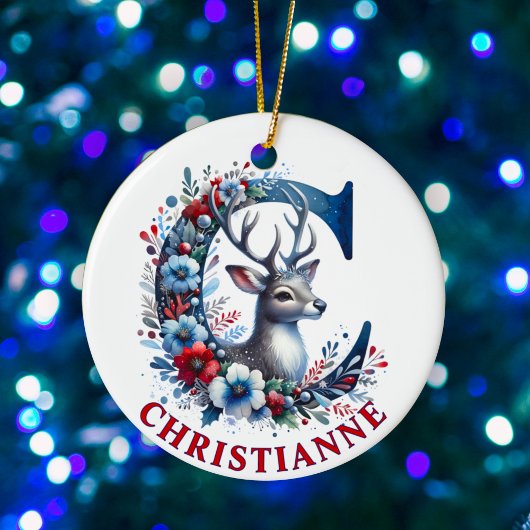 Weihnachtsbaum Monogram Letter C Individuelle Name Keramik Ornament