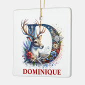 Weihnachtsbaum Monogram Letter D Individuelle Name Keramikornament (Links)
