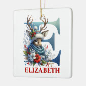 Weihnachtsbaum Monogram Letter E Individuelle Name Keramikornament (Links)