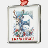 Weihnachtsbaum Monogram Letter F Individuelle Name Ornament Aus Metall (Links)