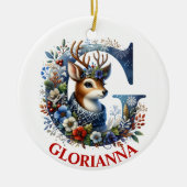 Weihnachtsbaum Monogram Letter G Individuelle Name Keramik Ornament (Vorne)