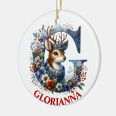 Weihnachtsbaum Monogram Letter G Individuelle Name Keramik Ornament (Links)