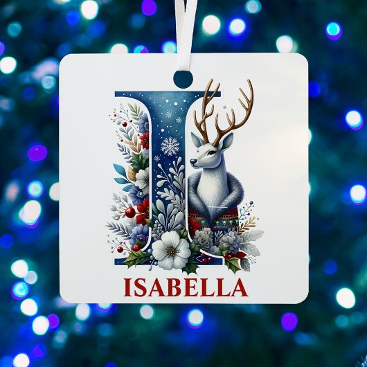 Weihnachtsbaum Monogram Letter I Individuelle Name Ornament Aus Metall