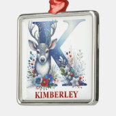 Weihnachtsbaum Monogram Letter K Individuelle Name Ornament Aus Metall (Links)