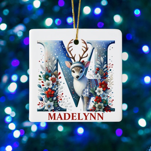 Weihnachtsbaum Monogram Letter M Individuelle Name Keramikornament