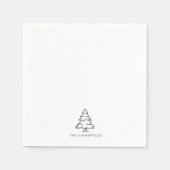 Weihnachtsbaum Monogram Urlaubspapier Serviette (Vorderseite)