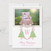 Weihnachtsbaum Monogram Wappen Foto Feiertagskarte (Vorderseite)
