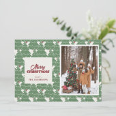 Weihnachtsbaum-Monogramm-Foto Weihnachtskarten Feiertagskarte (Stehend Vorderseite)