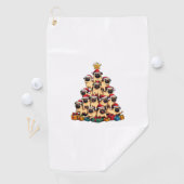 Weihnachtsbaum Möpsen Mops Hund Golfhandtuch (Insitu)