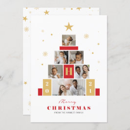 Weihnachtsbaum Multiple moderne Foto Holiday Card Feiertagskarte