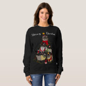 Weihnachtsbaum Munchkin Cat Lover Xmas Cat Owner Sweatshirt (Vorne ganz)