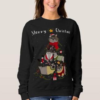 Weihnachtsbaum Munchkin Cat Lover Xmas Cat Owner Sweatshirt