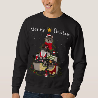 Weihnachtsbaum Munchkin Cat Lover Xmas Cat Owner Sweatshirt