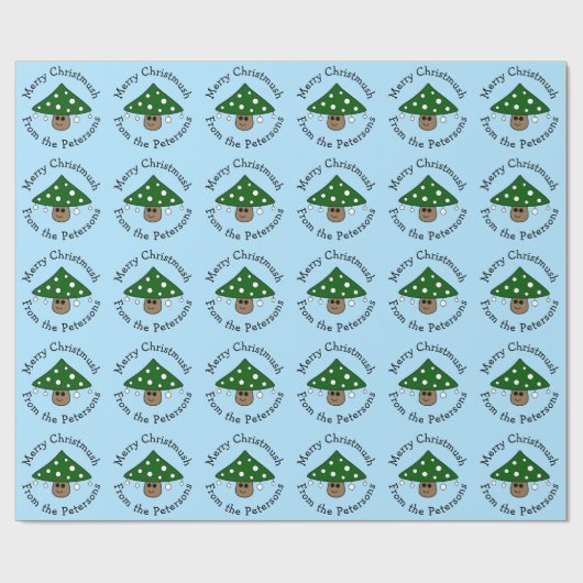 Weihnachtsbaum Mushroom Wrapping Paper Geschenkpapier (Flach)