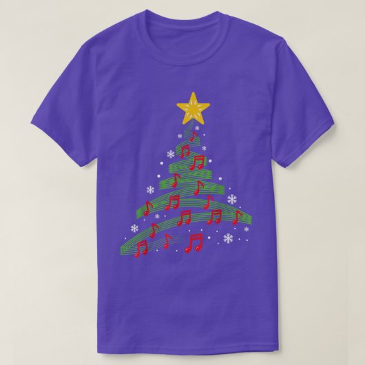 Weihnachtsbaum Musical Notes Song Xmas Musician Pa T-Shirt (Design vorne)