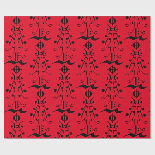 Weihnachtsbaum - Musiknote und Symbole Geschenkpapier (Flach)