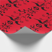 Weihnachtsbaum - Musiknote und Symbole Geschenkpapier (Ecke)