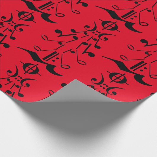 Weihnachtsbaum - Musiknote und Symbole Geschenkpapier (Ecke)
