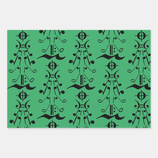 Weihnachtsbaum - Musiknote und Symbole Geschenkpapier Set (Vorderseite 3)