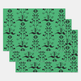 Weihnachtsbaum - Musiknote und Symbole Geschenkpapier Set