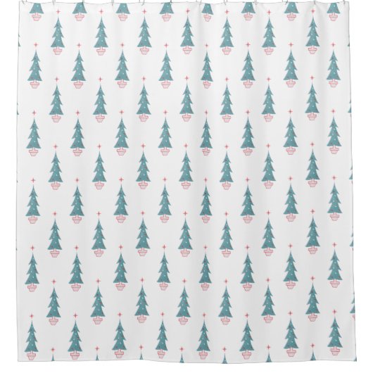 Weihnachtsbaum Muster Badetuch Duschvorhang (Vorderseite)