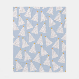 Weihnachtsbaum Muster Blau Fleecedecke