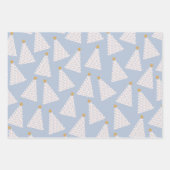 Weihnachtsbaum Muster Blau Geschenkpapier Set (Vorderseite 2)