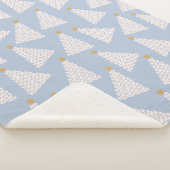 Weihnachtsbaum Muster Blau Sherpadecke (3/4)