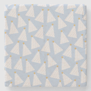 Weihnachtsbaum Muster Blau Steinuntersetzer