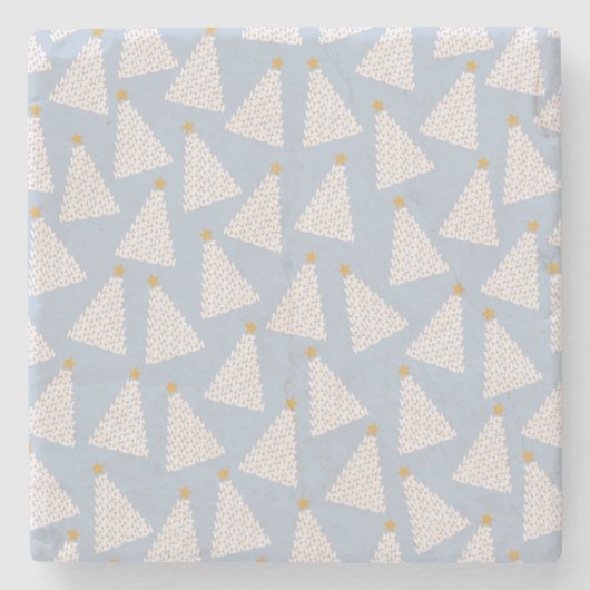 Weihnachtsbaum Muster Blau Steinuntersetzer (Vorderseite)